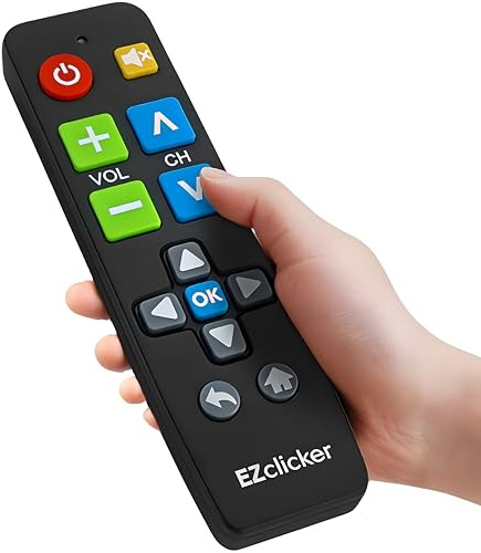 Control Remoto Universal EZclicker para televisores Insignia ÚNICAMENTE (Negro) – Botones Grandes, simplificado y fácil de Usar (no Incluye 2 Pilas AAA)