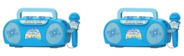 Set di 2 microfoni per bambini, per karaoke, pratico e portatile, per campeggio, picnic, interni, blu