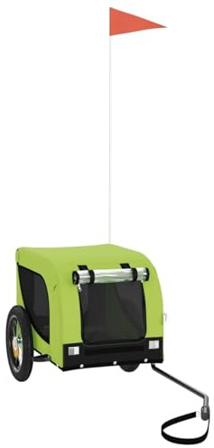 Vopese Grüner und schwarzer Hundeanhänger für Fahrrad - Oxford-Gewebe, Eisen, PVC, 124x53x53 cm, für kleine Hunde und Katzen Model93997