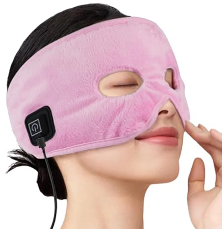 Masque chauffant pour sinus, masque thermique pour soulager la pression, coussin chauffant naturel réutilisable pour les yeux secs, la sinusite, les tensions et les maux de tête