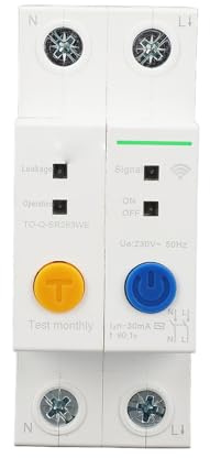 Cocoarm 2P WiFi Effektbrytare PA66 Din-skena Monterad Effektbrytare AC230V Fjärrkontroll Timing Realtidsströmövervakning för Elpaneler för Smarta Hem (50A)