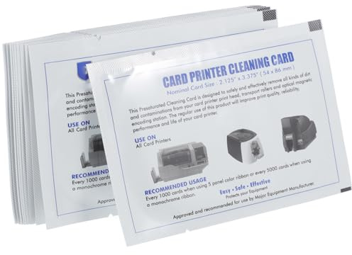 Toddmomy Cartes de Nettoyage pour Lecteurs de Cartes en PVC 125 X 79 MM 15 Pièces pour Imprimantes et POS Machines Nettoyage en Divers Lieux Professionnels