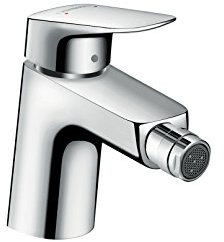 hansgrohe Logis - Rubinetto per bidet con scarico a tirante, Miscelatore monocomando per bidet con altezza bocca 70 mm, cromo, 71204000