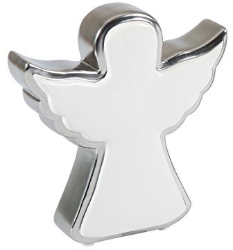 Christliche Geschenkideen °*5115 Engelfigur aus Porzellan, weiß/Silber Höhe 16 cm