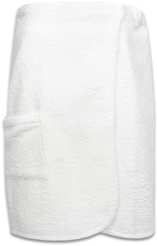 ZOLLNER Kilt da sauna - da donna - bianco - morbido sulla pelle e assorbente - Cotone - con fascia elastica e chiusura a strappo - Misura S/M - Lavabile a 60°C - Certificato OEKO TEX (R)