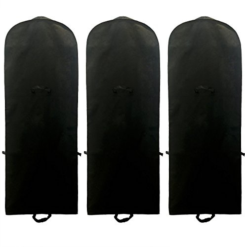 [3 st] 180 cm andningsbart klädöverdrag hög kvalitet, 180 x 65 cm klädväska, förvaring transport av bröllopsklänning klänning aftonklänning, kostymkappa. Lång dragkedja + 2 fickor + bärhandtag,