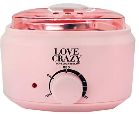 LOVECRAZY Elektrischer Wachswärmer für die professionelle Haarentfernung, Set zur Haarentfernung von Warmwachs 500 ml Rosa