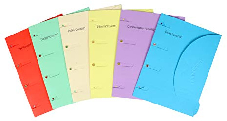 SMARTFOLDER Fr 212534 - Lote de 6 carpetas perforadas archivadas, separadores y portadocumentos SMARTFOLDER® – Especial temático gestión de crisis sanitarias, colores surtidos