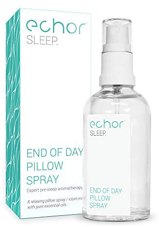 Echor Sleep Pillow Spray. Long Lasting Room Mist/Pillow Mist, Natural Sleep Aid 100% Pure Essential Oil Blend with Lavender & Ylang Ylang 50ml Glass Bottle