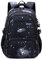 Amythe Zaino per Ragazzi, Zaino Scuola Elementare e Media per i Gradi 3-9, Zaini Impermeabile dal Design Ergonomico, Zainetto Casual Buono per La Scuola e i Viaggi（Nero Cielo Stellato