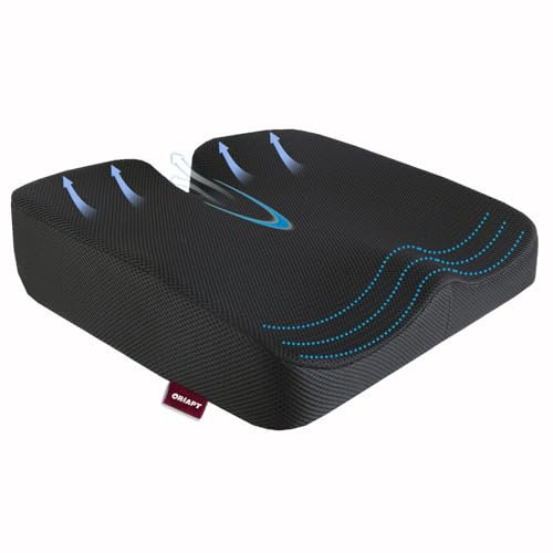 ORIAPT Cojín de espuma viscoelástica de gran tamaño, cojín elevador de coxis, almohadas de liberación de presión para silla de oficina, sillas de juegos, asiento de coche, sillas de ruedas