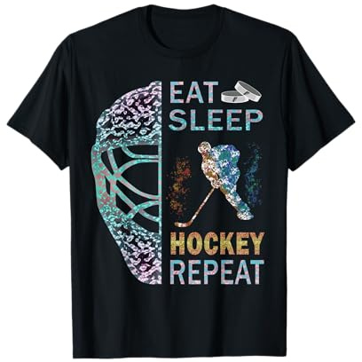Comer Dormir Hockey Repetir Para Niños Adolescentes Adultos Hockey Camiseta