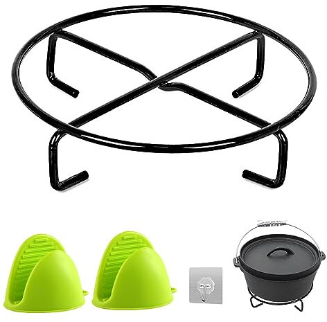 GIGIIS Dutch Oven Untersetzer Feuertopf Untersetzer Dutch Oven Zubehör Dutch Oven Ständer für Potjie, Guss-Töpfe, Pfannen, Topfständer für BBQ, Camping 20x5 cm