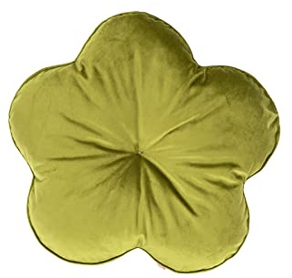 beties - Samt&Sonders Serie - Kissen Blume ca. 50 Ø cm; Blümchen-Kissen, Bodenkissen, Sitzkissen, Wohndekoration & Plüsch-Wurfkissen für Bett, Sofa, Sessel zur Deko-Stofftiere (Mai-grün)