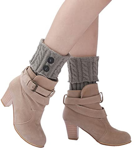 BebeXi Heizkissen Knie Dickes Kabel Warme Fäustlinge für Frauen Socken Heizung (Grey, One Size)