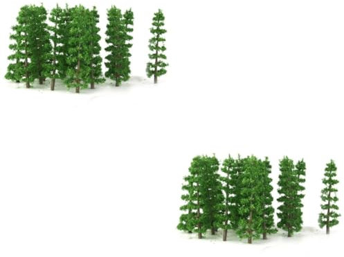 DECHOUS 40stücke Modell Tannenbäume Für Modelleisenbahn Und Landschaftsgestaltung Grünes Kunststoff- Für Mikro-landschaften Und Dioramen Höhe