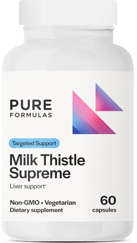 PureFormulas Milk Thistle Supreme 250 mg – Liver Health & Antioxidant Support – Non-GMO Vegetarian Capsules – 60 Count