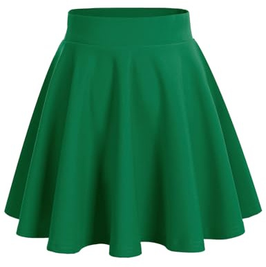 HomRain Dam Basic midikjol A-linje skater-kjol stretchig blommig kjol hög midja kjol, gRÖN, S