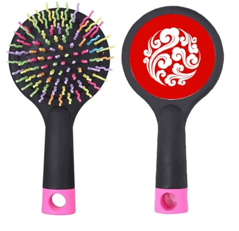 Cepillo de pelo decorativo tradicional chino para desenredar el cabello, base acolchada