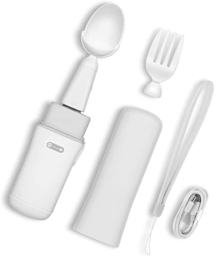 Ustensiles for tremblements des mains Parkinson, ensemble cuillère et fourchette Parkinson avec assistance en temps réel contre les tremblements, avec assistance intelligente à l'alimentation