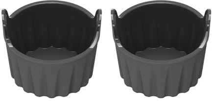 HUANGGG Set mit 2 praktischen Silikon-Auflaufförmchen für Luftfritteusen, Eier, Pochierer für die Küche, Antihaft, Grau, 1 Tassen, Spülmaschinenfest, Ofensicher, ca. 65 mm Breite