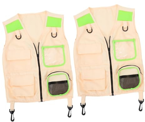 ibasenice 2stücke Entdeckerweste Für Junge Mädchen Verstellbare Cosplay-Weste Für Outdoor-Abenteuer Und Rollenspiele Geeignet Für Kleine Entdecker Lebhaftem