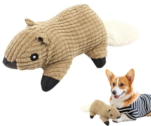 Bvizyelck Quietschendes Eichhörnchen-Hundespielzeug, Quietschendes Eichhörnchen-Hundespielzeug aus Plüsch | Kau-Beißspielzeug mit Quietscher - Stofftier-Hundespielzeug, bereicherndes Spielzeug für