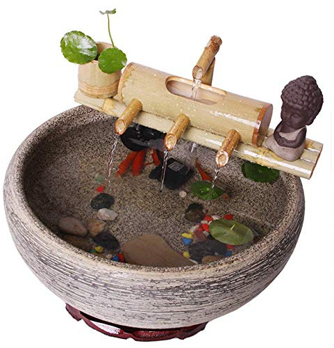 Bamboo Fountain Water Water Fountain Outdoor Japanese GardenSpout and Pump Sculptures Statues Home Decoration Arts Crafts Artwork (40cm)