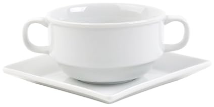 Holst Porzellan TH 025 YK - Juego de 2 tazas de sopa (porcelana, 0,25 L), color blanco