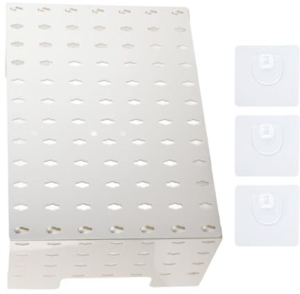 Pegboard Wall Mounted Storage Rack Multi Function Gas Water Heater Pipe Cover with Adhesive Pads for Kitchen Home Organization PET Material 3 Pieces (L)