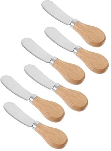 OFFSCH 6piezas Cuchillo Para Queso De Acero Inoxidable Recto Untador De Queso y Rebanador Para Untar Mantequilla y Cortar Duro