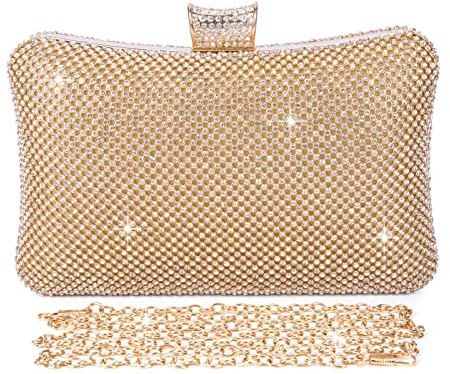 BAIGIO Damen Clutches Elegant Abendtasche Brauttasche Clutch mit Abnehmbarer Kette Formal Handtasche fur Hochzeit Party Prom