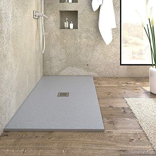 Piatto doccia 80x80 cm linea PIETRA grigio chiaro riducibile su misura BOSTON
