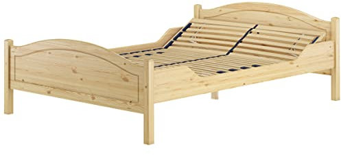 Erst-Holz Doppelbett 140x200 Kieferbett Massivholz Ehebett Französisches Bett V-60.30-14, Ausstattung:Federholzrahmen inkl.