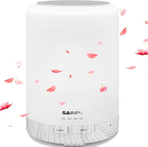 Aroma Diffuser, 300ML Leiser Ultraschall Luftbefeuchter DuftöL Diffuser, Wasserlose Abschaltautomatik, mit 7 Farben LED, BPA-Free Aromatherapie Düfte Humidifier für Raum,Büro,Yoga,Spa,usw | Timer & Wasserlose Abschaltautomatik, 7 Farben LED, Aromatherapie Düfte Humidifier für Raum,Büro,Yoga,Spa,usw