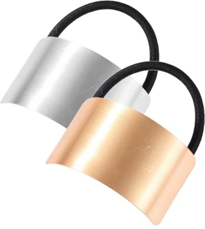 Lurrose 2-Teiliges Haargummi Aus Legierung Für Pferdeschwanz Elegantes Design in Gold Und Silber Ideal Für Jeden Anlass Praktisches Haaraccessoire Für Frauen Und Mädchen