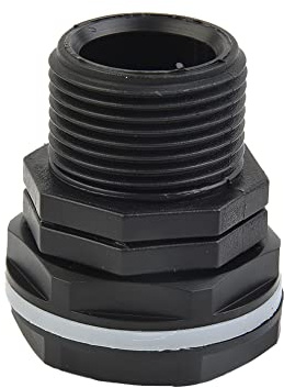 Raccord fileté en polypropylène pour réservoir d'eau - Raccord en plastique - Raccord fileté - Raccord de réservoir d'eau - Raccord fileté - Raccord de bride - Filetage extérieur de 1,9 cm