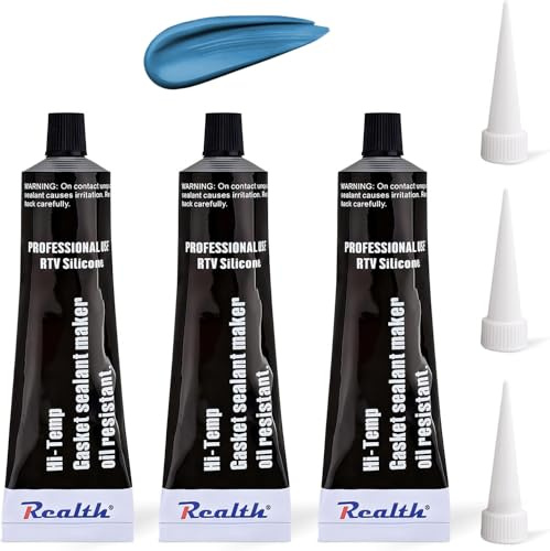 Realth Silicone Gasket Joint Maker 100g x 3 Packs Bleu | Haute Température RTV, Ultra Résistant à L'huile Joint de Bride Haute Résistance, pour la Réparation de Motos Automobiles