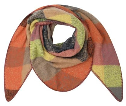 FASHION YOU WANT XXL Schal flauschig schal-tuch damen dicker dreieckstuch groß Wolle UNI Farben kuschelig (orange/bunt)