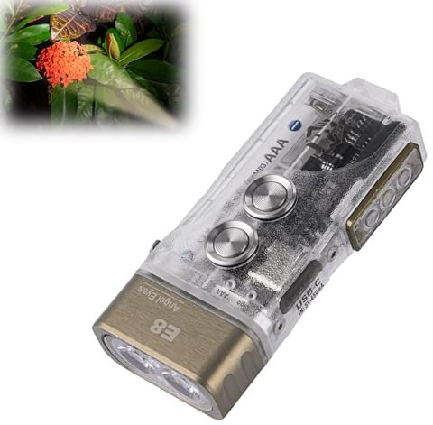 RovyVon Angel Eyes E8 EDC Pocket Torch, 500 Lumen Rechargeable Keychain Torches, Dual Power Portable Powerful Flashlight with Lockout Mode, Waterproof, Outdoors