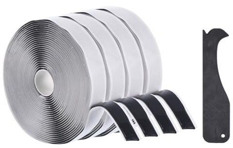 PATIKIL Nastro Butilico Impermeabile, Lunghezza 120 Piedi, Larghezza 1, Spessore 1/8, Nastro Biadesivo con Raschietto in Plastica per Tetto Rv Finestra Auto Barca, Colore Nero