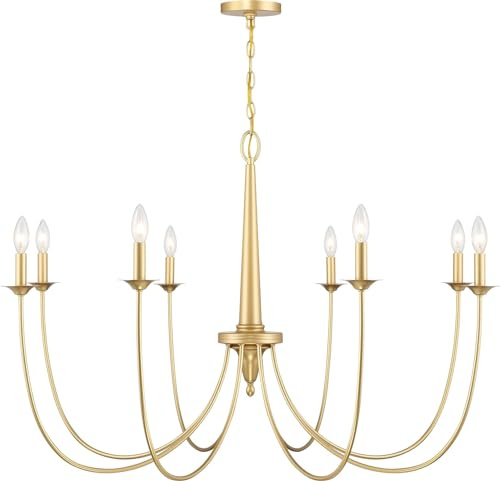 Savoy House 1-1202-8-186 Stonecrest Traditional Rustic Candle Chandelier, 8-Ligh 640 Total Watts, 42'' W x 28'' H, French Gold