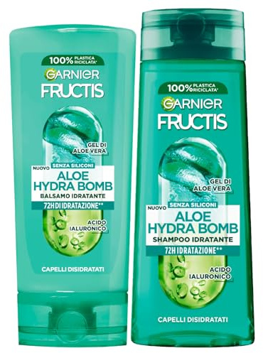 Garnier Fructis Aloe Hydra Bomb fuktgivande balsam uttorkat hår 200 ml + Garnier Fructis Aloe Hydra Bomb Fuktgivande schampo med hyaluronsyra 250 ml - 2 flaskor