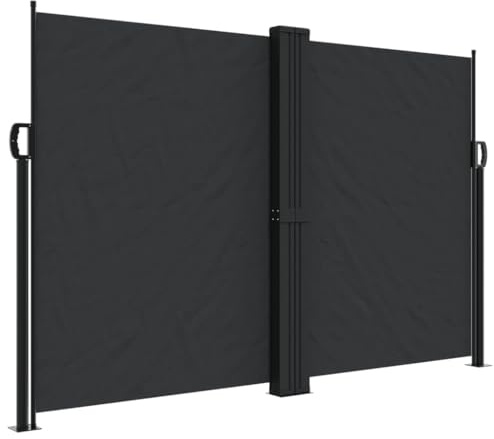 vidaXL Tenda da Sole Laterale Retrattile Nera 160x600 cm