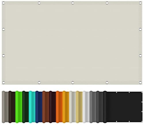 Sonnensegel Sonnenschutz 6 x 8 m 98% UV Schutz Wasserabweisend Imprägniert Wintergarten Sonnenschutz mit Und Kordel Und Ösen für Garten Balkon Sonnenschutz Pergola, Beige