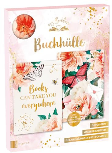 My Booklove Buchhülle hell: Buchhülle (19,7 x 27,8 cm) gepolstert und wasserabweisend für alle gängigen Hardcover-Formate