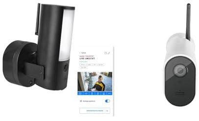 ABUS WLAN Licht Außen-Kamera (PPIC46520) & WLAN Außen-Kamera PPIC44520 - Überwachungskamera mit App