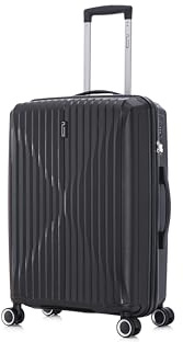 CELIMS - Valise Moyenne 65 cm en Polypropylène | 20 kg | Serrure TSA | 8 roulettes 360 | Noir
