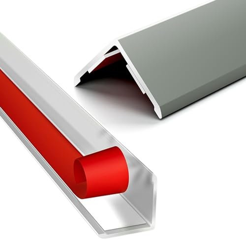 Raouoae Aluminiumstreifen Für Wand- Und Deckenverkleidung 3 Stück 80-150 Cm Dekorative Metallkante Schutzleisten Für Wand Und Decke Arbeitsplattenverkleidung Wandleisten Aus Aluminium(Gray B,L:47.2 W: