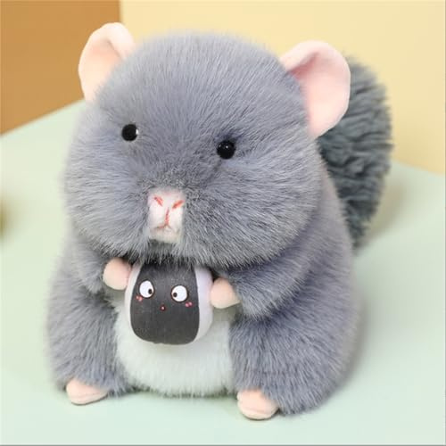AQCQDQ Hamster Kuscheltier, Realistische Hamster Plüschtiere, Plüsch Hamster Spielzeug, Hamster-Plüsch-Kissen, Geschenk für Freunde und Kinder (25 cm,A)